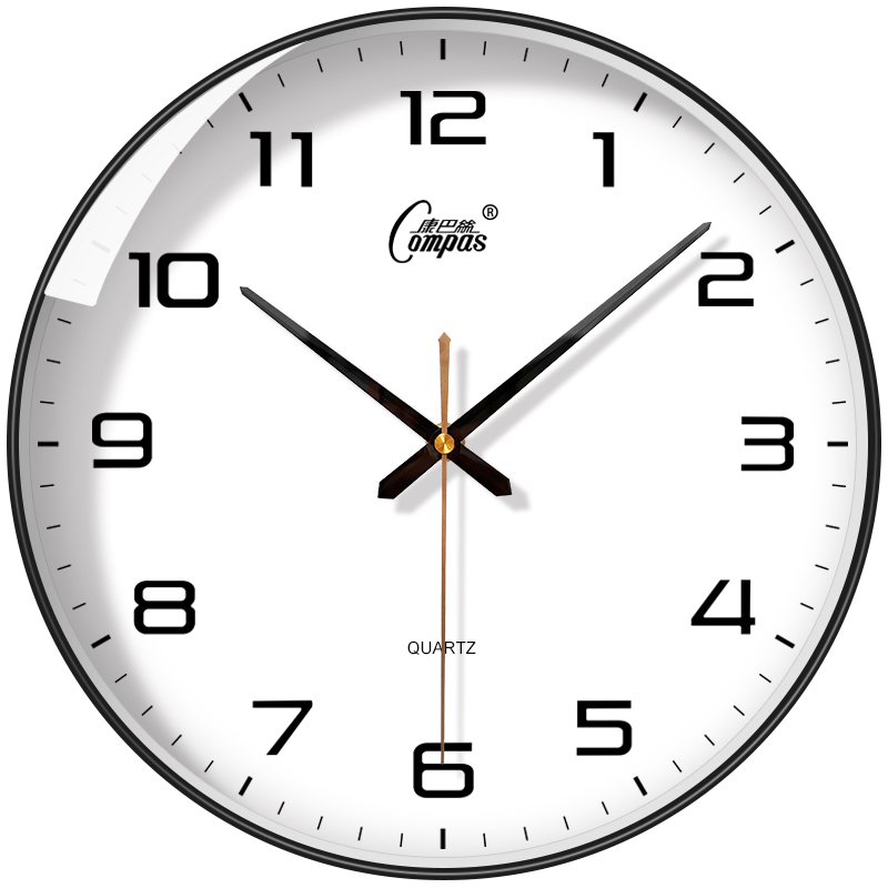 康巴丝30CM挂钟客厅家用静音走时简约石英钟表挂墙时钟2888/2888Y