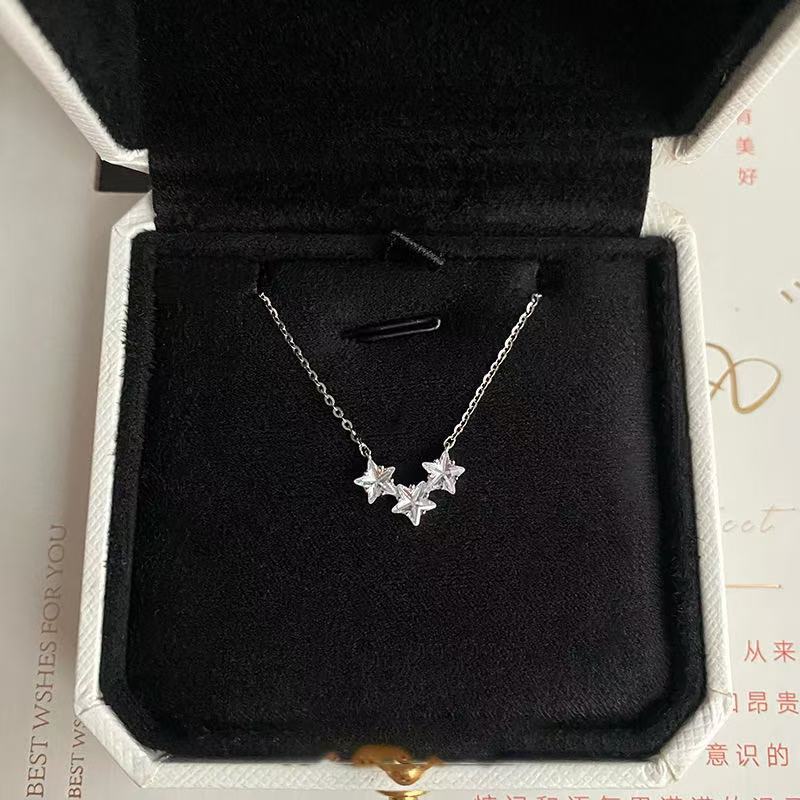 奢卡丹 合金锆石项链 星星锆石项链女小众设计时尚莫桑石吊坠项链