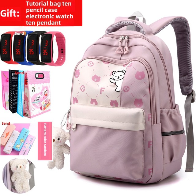 小学生书包女新款2-9年级超轻萌公主双肩包大容量多层防水双肩包