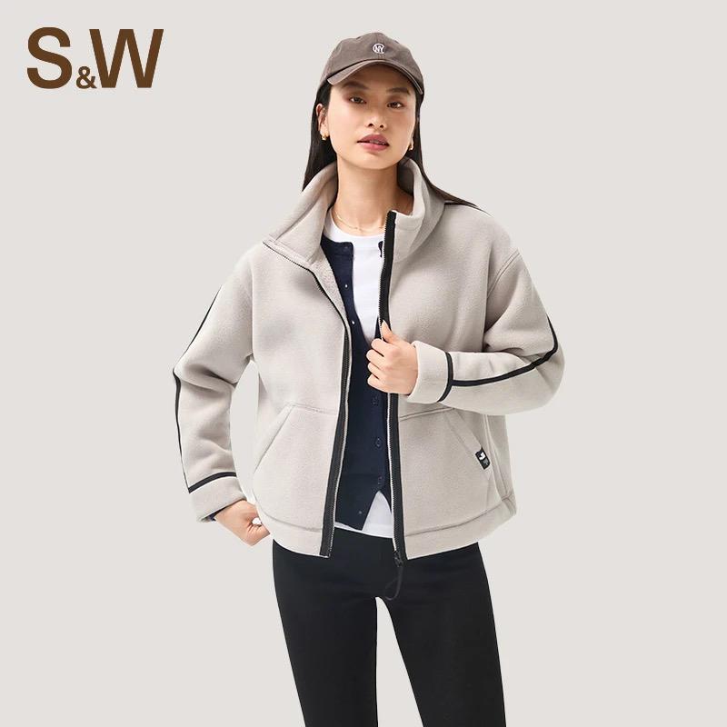 SW速惟 秋冬新款立领拼接运动休闲轻盈短款外套1148