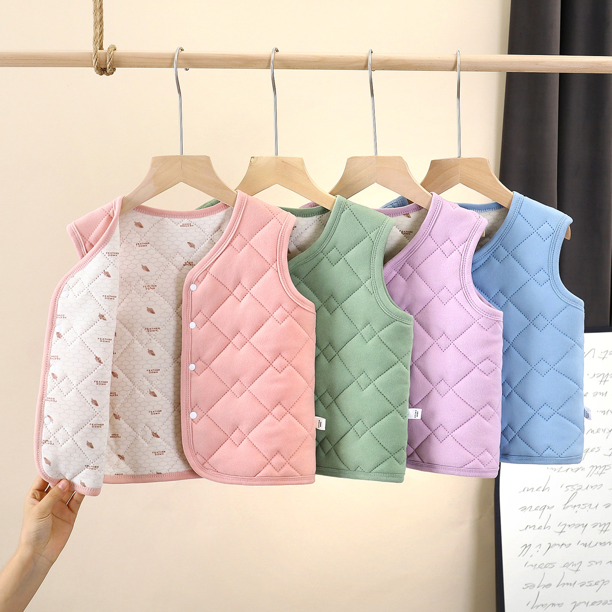 【校服神器马甲温感】儿童保暖加厚上衣男女宝宝坎肩夹棉内搭背心