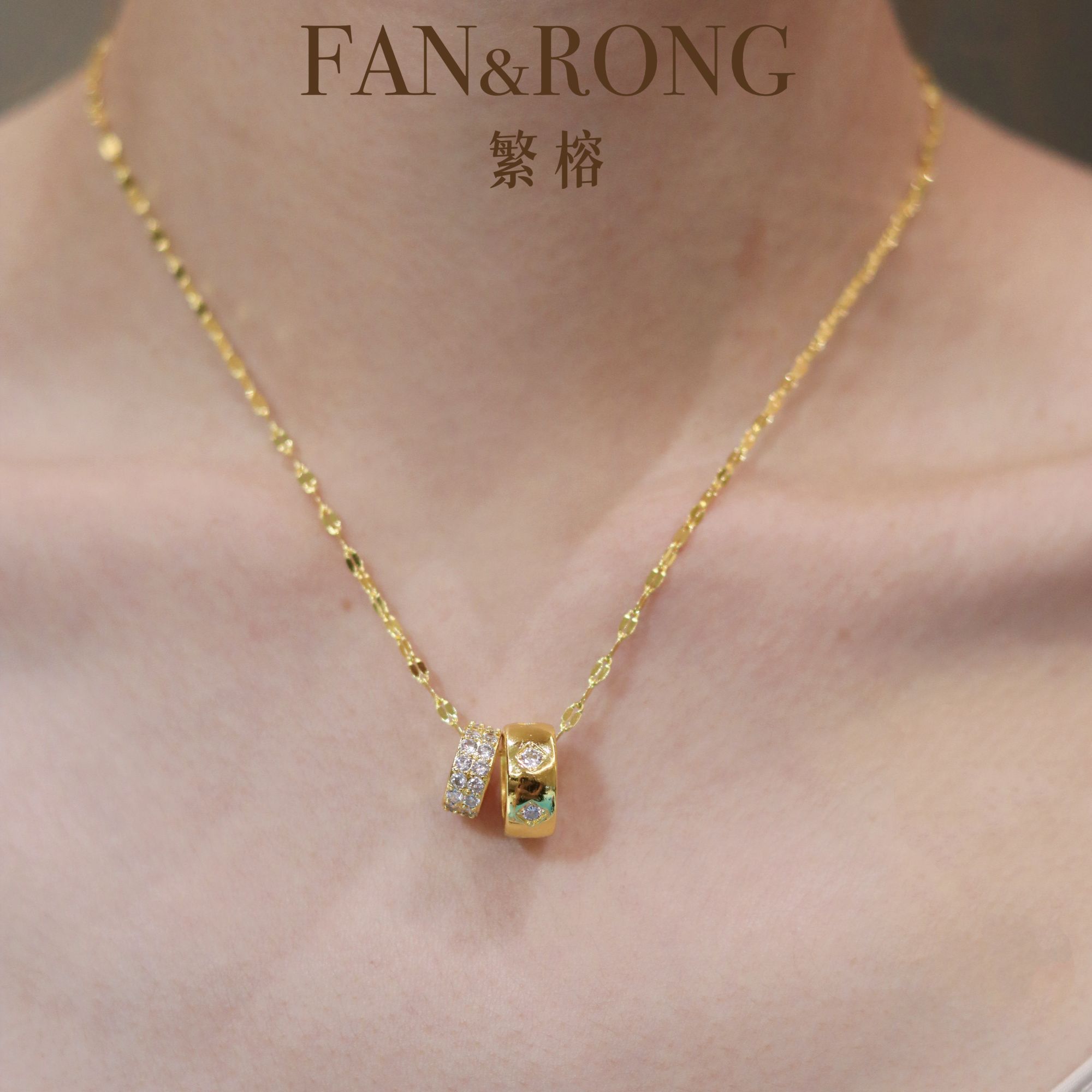 铜合金项链 【点钻小蛮腰】复古宫廷项链