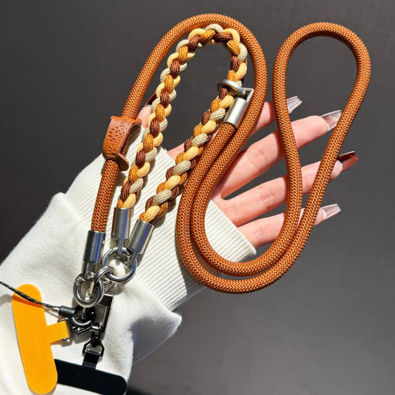 钛色高端编织手机挂绳斜挎绳挂脖三用手腕电话带子便携背绳挂脖链