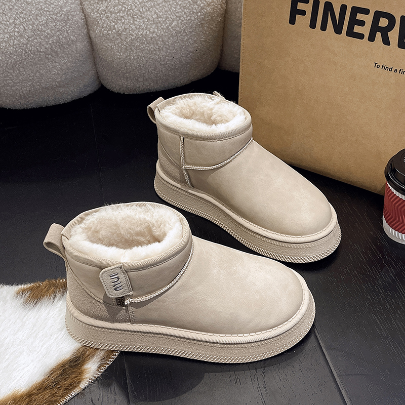 白色厚底增高雪地靴女2025新款冬季加绒加厚桑坡东北大棉鞋短靴子
