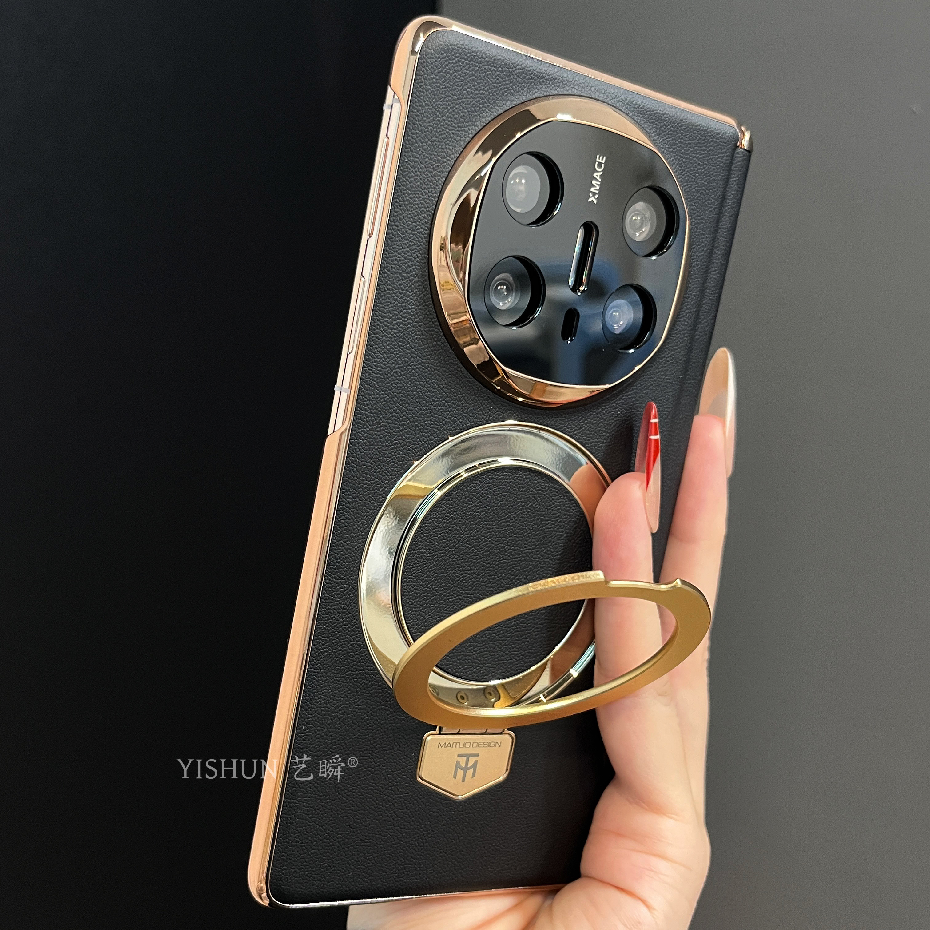 适用华为mateX6折叠屏手机壳X5磁吸支架高端皮革matex3防摔保护套