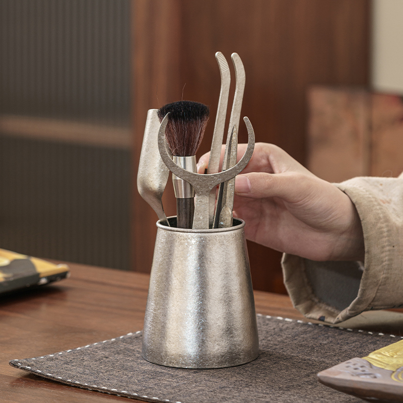 物姿纯钛茶道六君子茶道套装泡茶工具钛茶夹茶针茶刷茶勺配件茶具