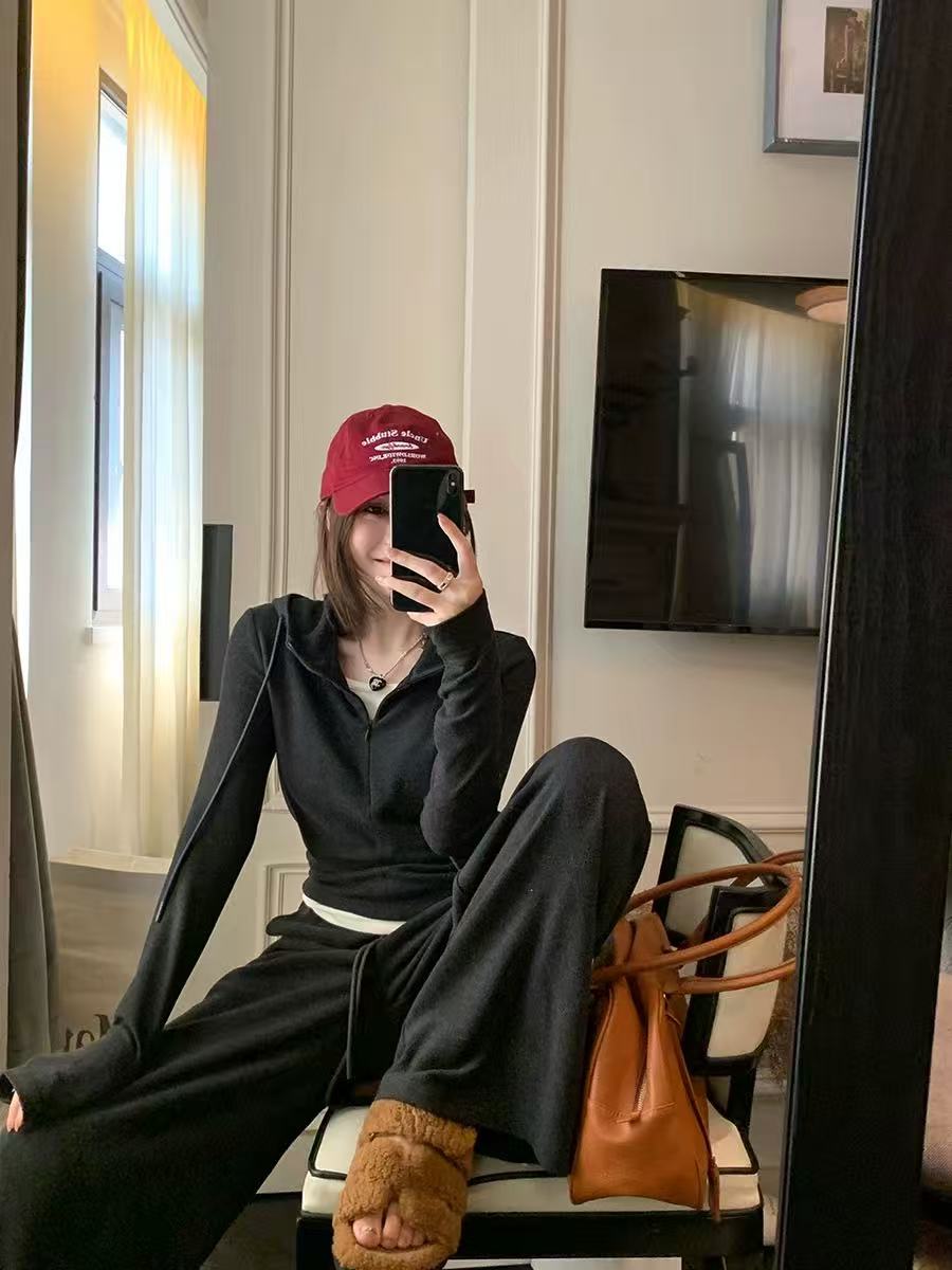 秋季新款胖mm大码韩版慵懒休闲风俩件套山本风时尚套装长裤运动