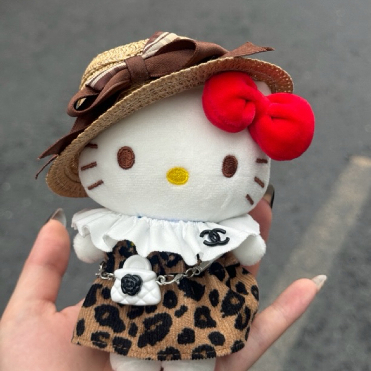 正版hello kitty包包挂件豹纹小香贵气甜美可爱包挂饰