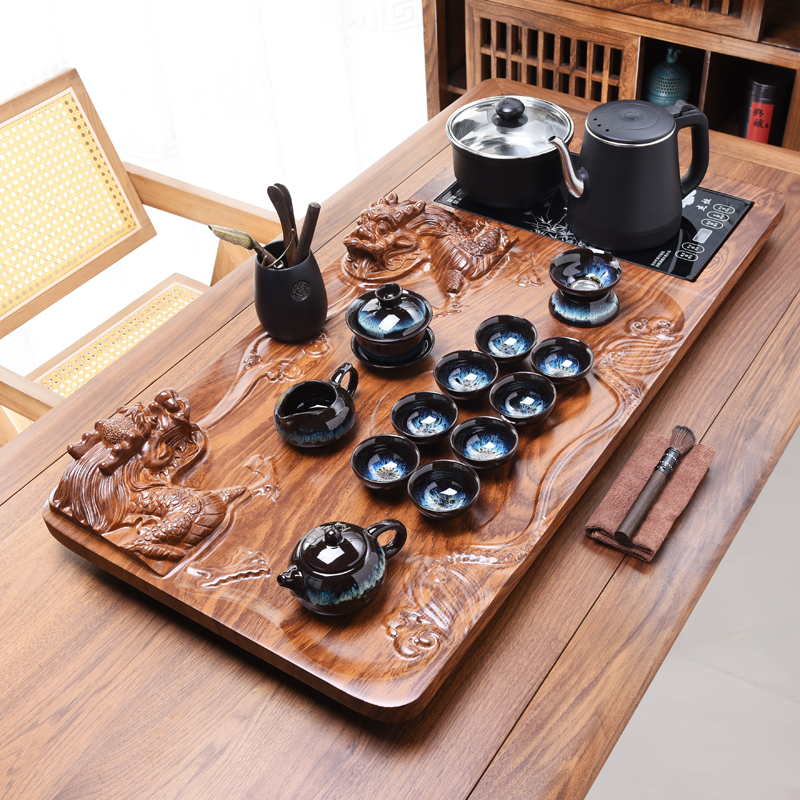 诗朋茶具套装整套全自动烧水壶一体茶盘家用客厅泡茶功夫茶台简约