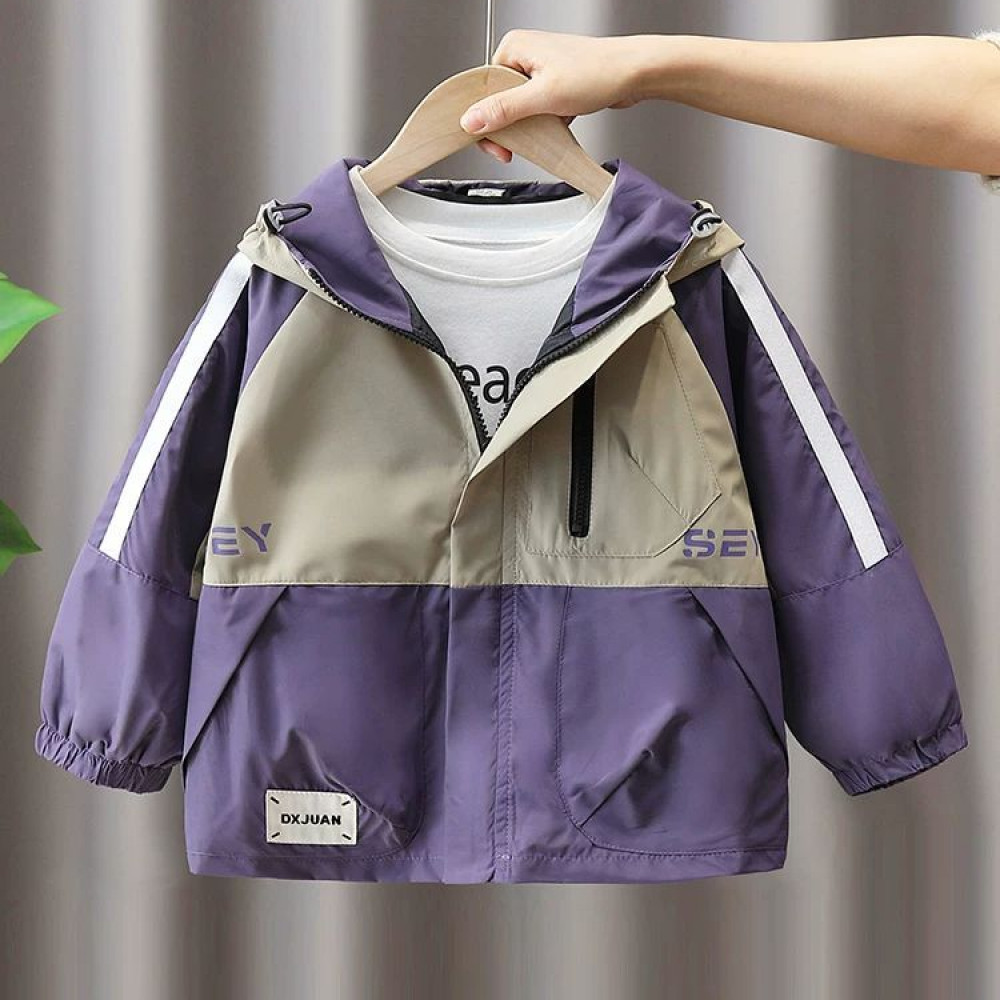 男童外套春秋款2025新款儿童冲锋衣痞帅洋气宝宝春季男孩连帽风衣