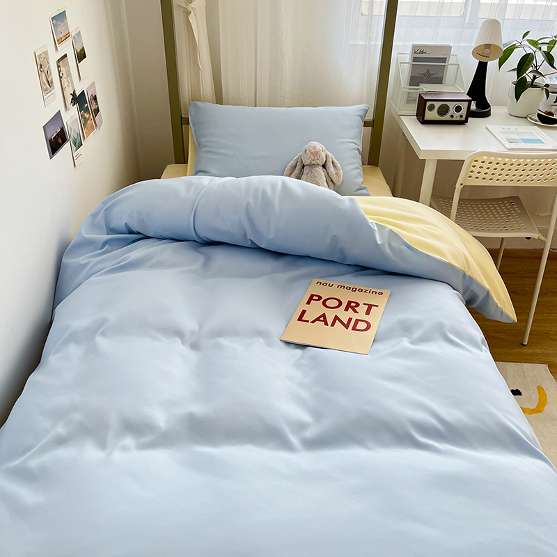 学生宿舍床单三件套非全棉纯棉被单机洗被套单人寝室床上用品床笠