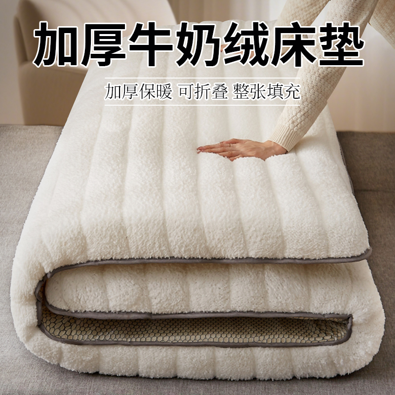 加厚牛奶绒床垫家用秋冬款加厚软垫学生宿舍单人记忆保暖被褥垫子