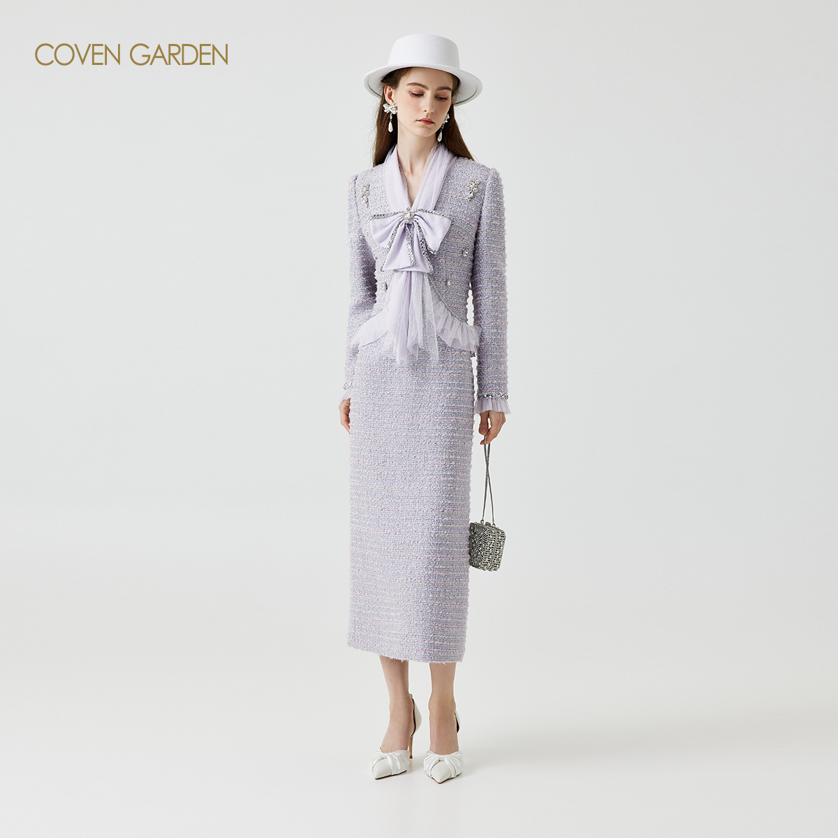 【哥文花园】小香风羊毛呢料连衣裙CSC1083048欧若智性风