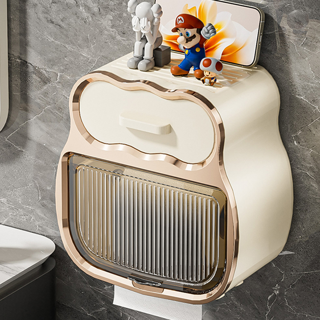 卫生间厕纸盒壁挂式纸巾盒免打孔防水厕所抽纸盒卫生纸卷纸置物架