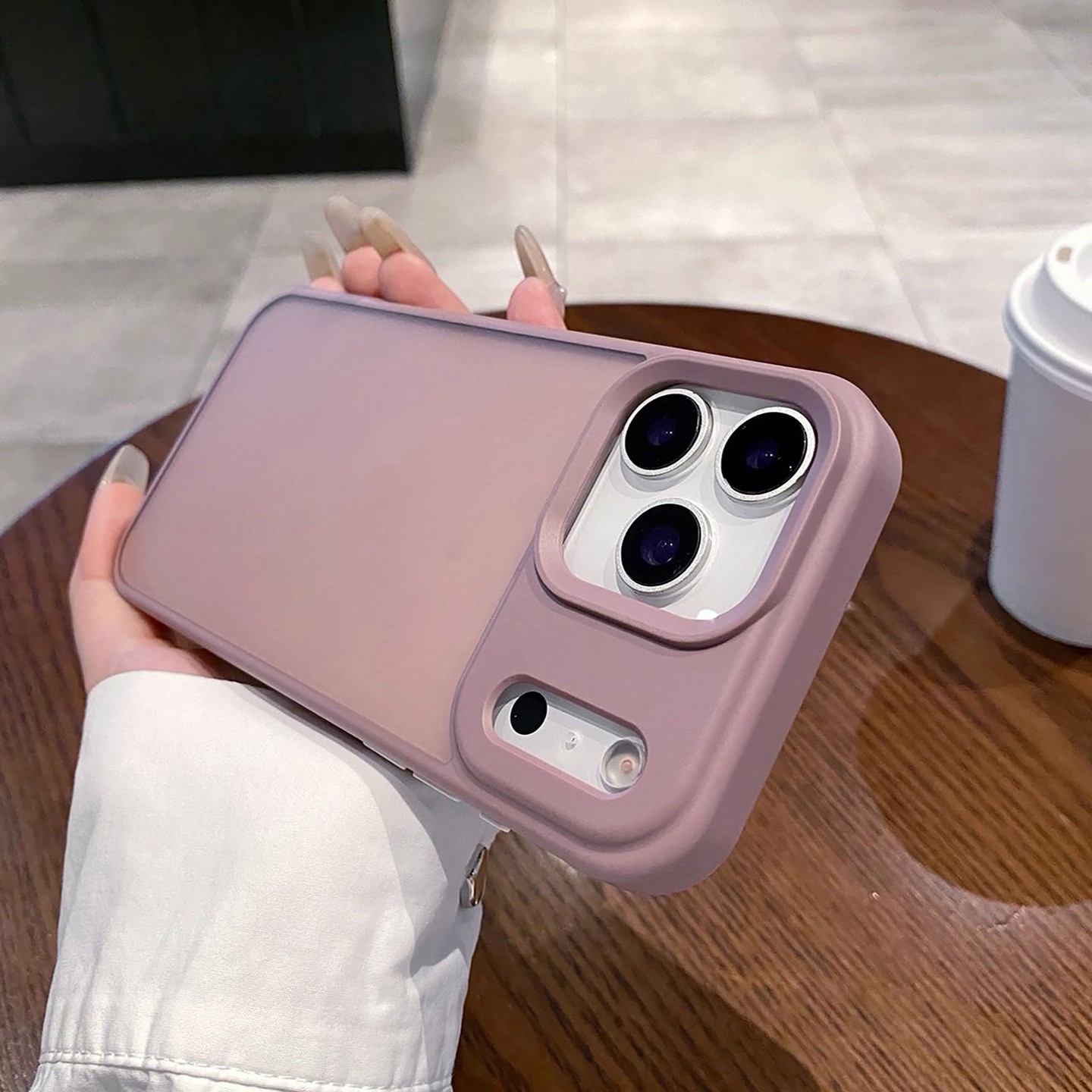 新款灰粉色适用苹果17promax手机壳半透磨砂17air防摔防指纹17pro