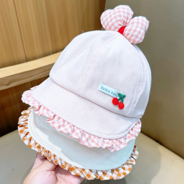 儿童帽子春秋季防风大帽檐公主鸭舌帽女宝宝可爱出游秋冬款渔夫帽