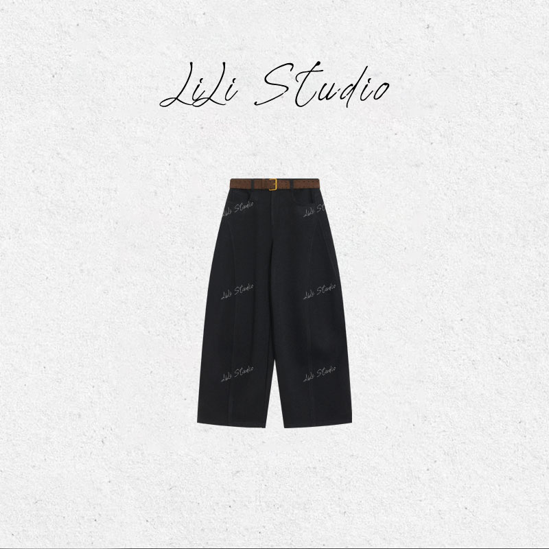 PCNY丨不理理「不加班神裤」宽松直筒阔腿腰带羊毛休闲裤