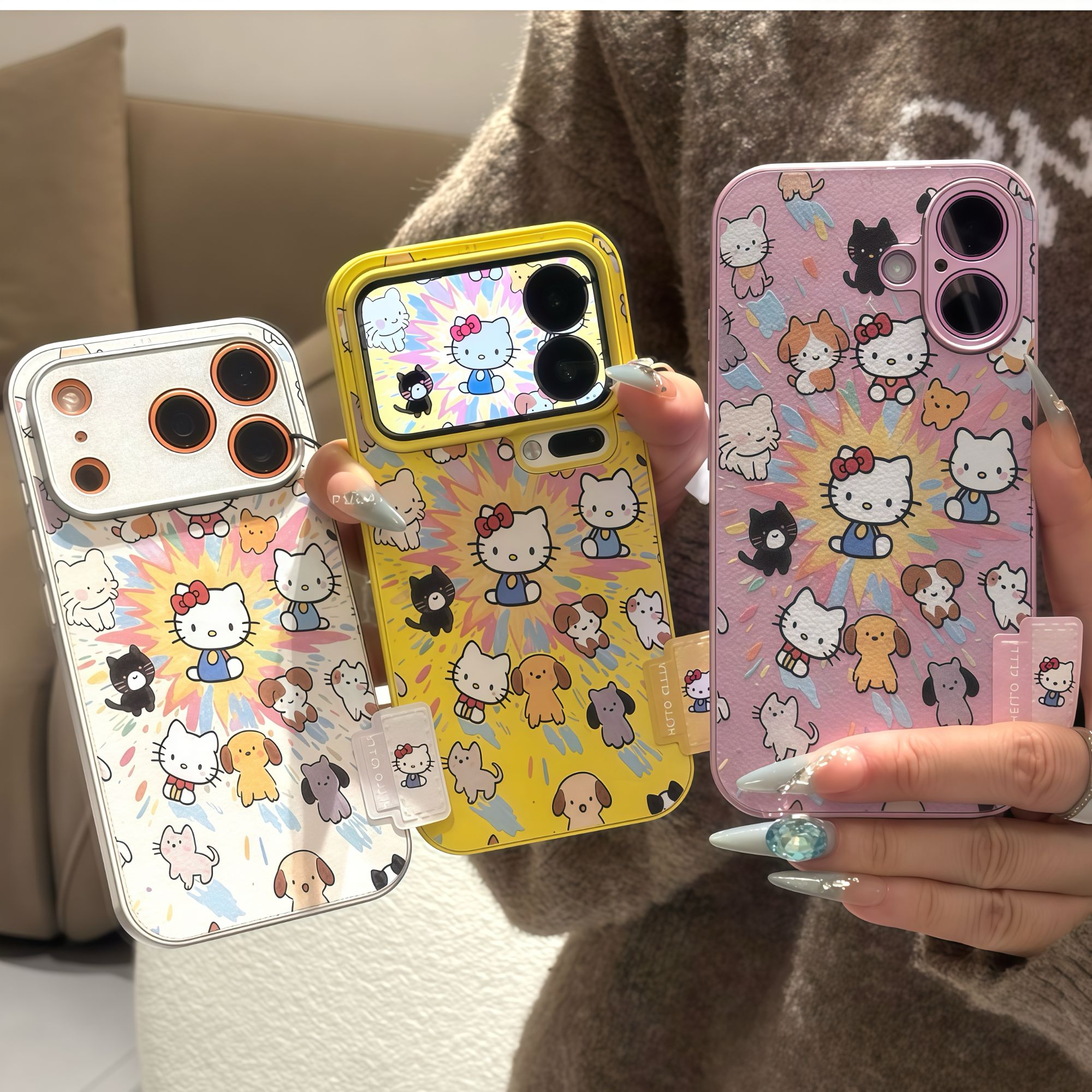 爆炸KT猫标签适用苹果17/16promax手机壳华为vivooppo小米15闺蜜