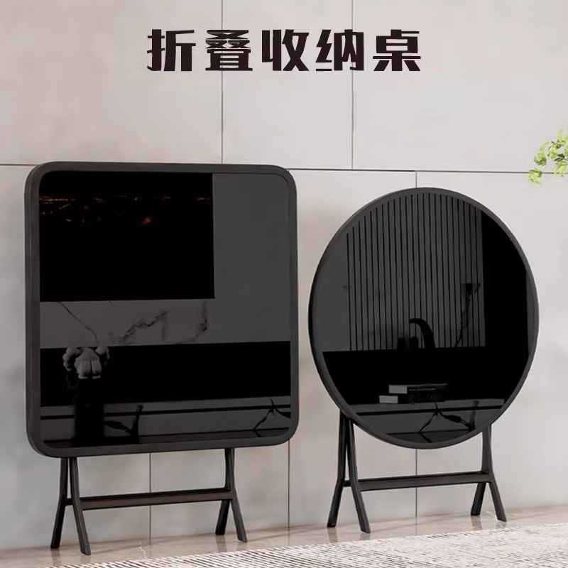 餐桌饭桌桌子折叠圆桌简易桌子可折叠桌子小桌子折叠玻璃桌