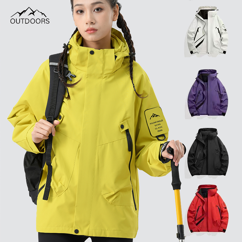 情侣户外冲锋衣外套男女同款潮流运动登山服防风防水夹克男士外套