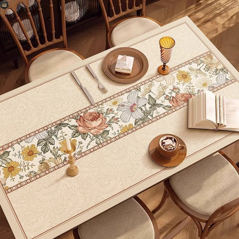新款美式茶几桌垫防水防油免洗客厅餐桌桌面垫中古风桌布PVC家用