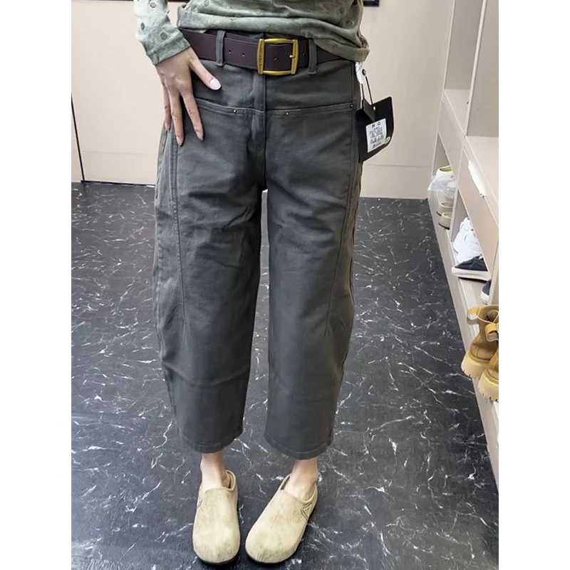 2025年秋季新款老钱风松弛感女装美式设计感减龄遮肉气质老爹裤潮