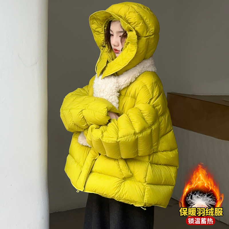 女童羽绒服冬季2025新款洋气儿童中大童白鸭绒泡芙龟背面包服外套