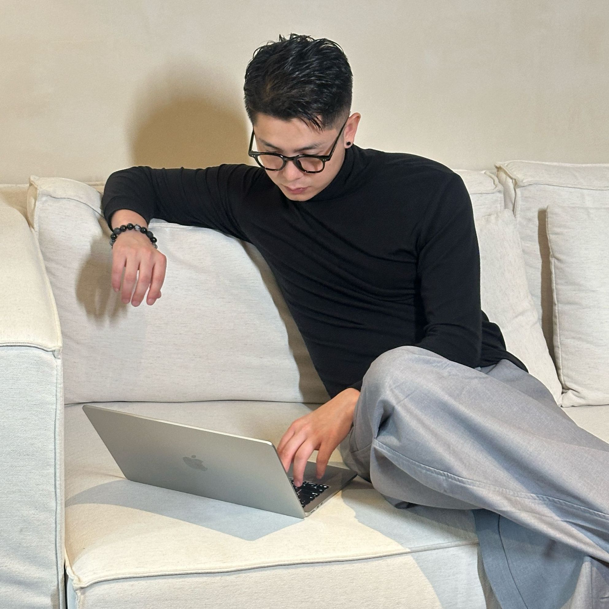 GP2 2025秋羊毛天丝高领舒适长袖上衣纯色高级百搭修身弹力打底衫