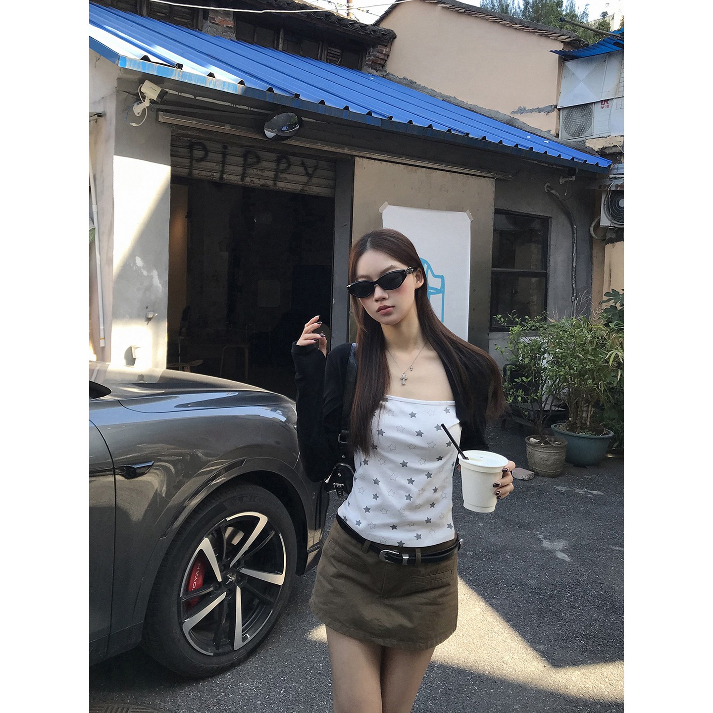 【守护星座假两件】春季拼色坎肩显瘦修身小众印花T恤261G0568