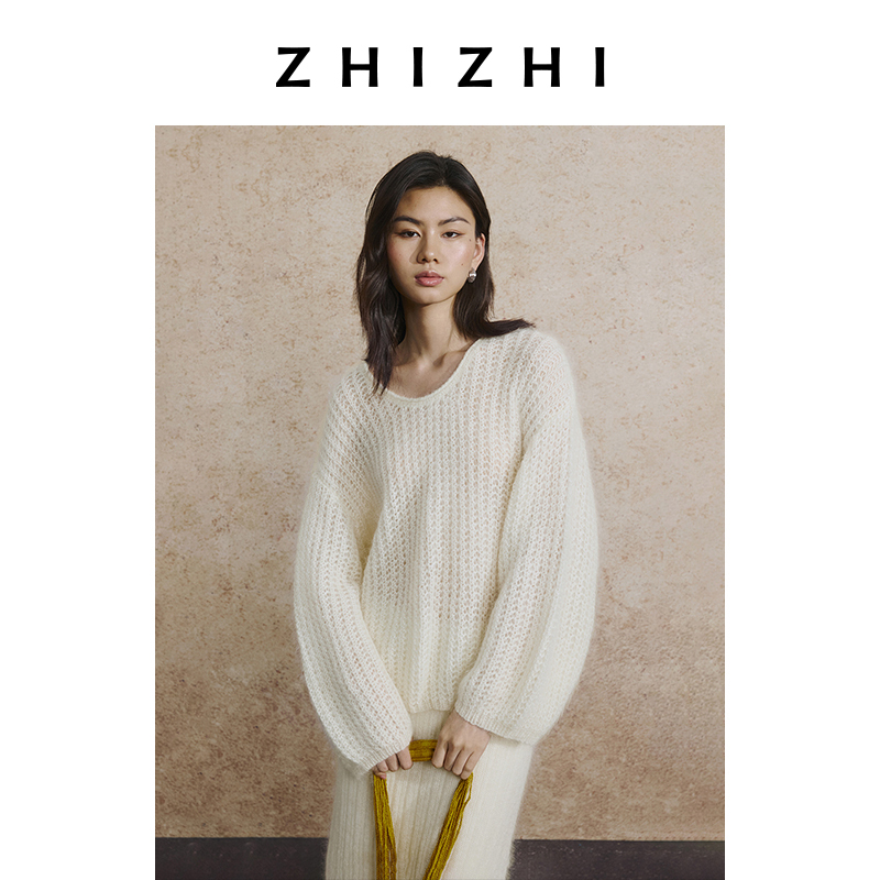 致知 净山 马海毛镂空宽松毛衫落肩版型25年秋季新款ZZ2EAKZN093