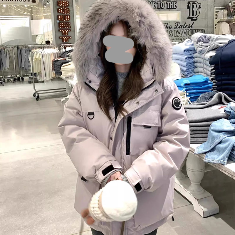 今年流行甜美气质毛领羽绒棉服女2025冬季新款宽松加厚派克服外套