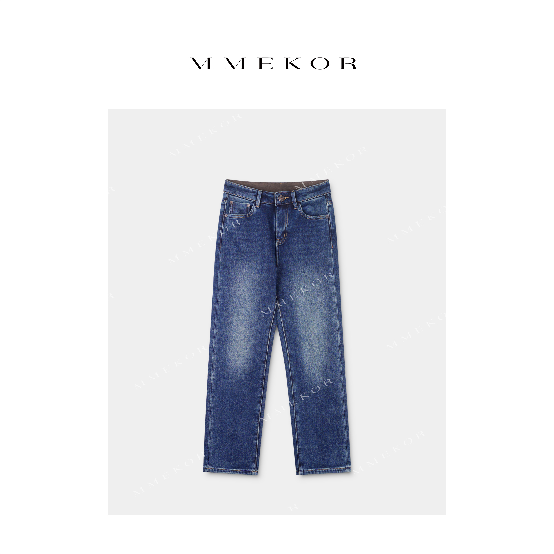 MMEKOR“生姜裤” 2025新款秋款活力常青藤时尚抓绒牛仔裤 50016