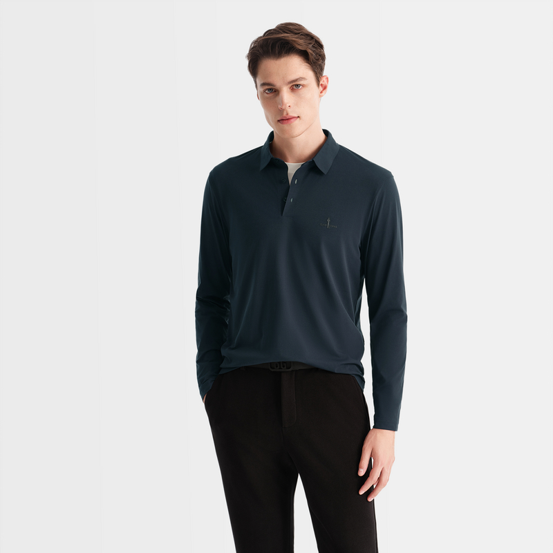 【生活馆专属】比音勒芬秋冬新款男士日常长袖休闲简约polo衫-1