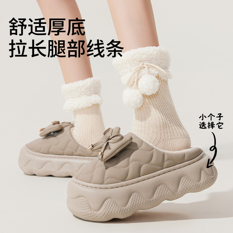 棉拖鞋女款室内居家秋冬季外穿防水厚底防滑加厚加绒保暖棉拖女士