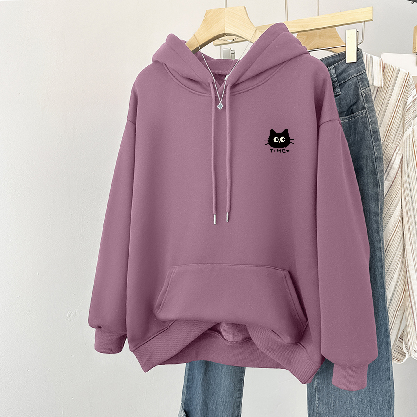 大码200斤胖mm连帽卫衣女加绒加厚oversize宽松显瘦遮肚上衣外套