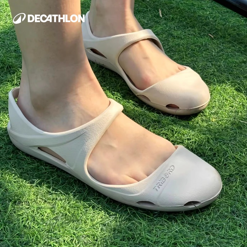 迪卡侬拖鞋玛丽珍夏日溯溪女洞洞凉鞋平底包头防滑软底沙滩鞋2076
