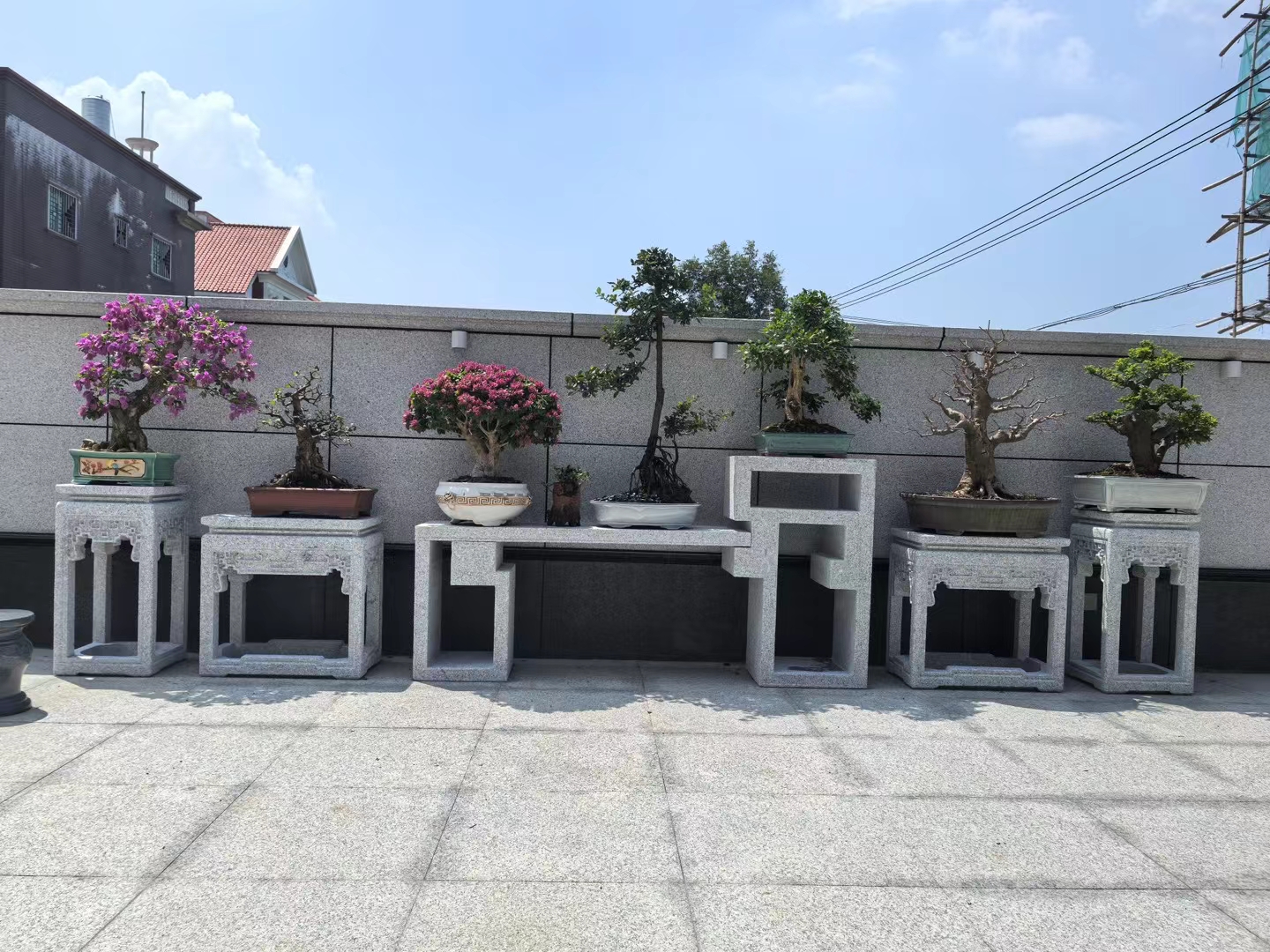 花岗岩花几（花台）手工，复古、庭院摆件，庭院自然石景观户外古典