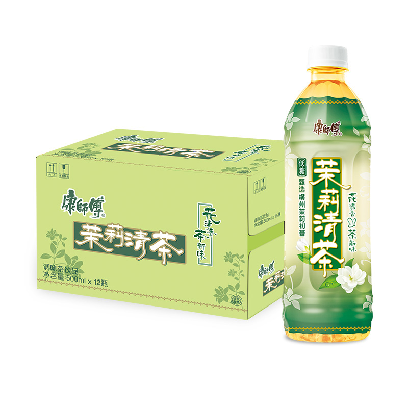 【到手12瓶】康师傅茉莉清茶500ml*12瓶清香淡雅低糖夏日清爽饮料