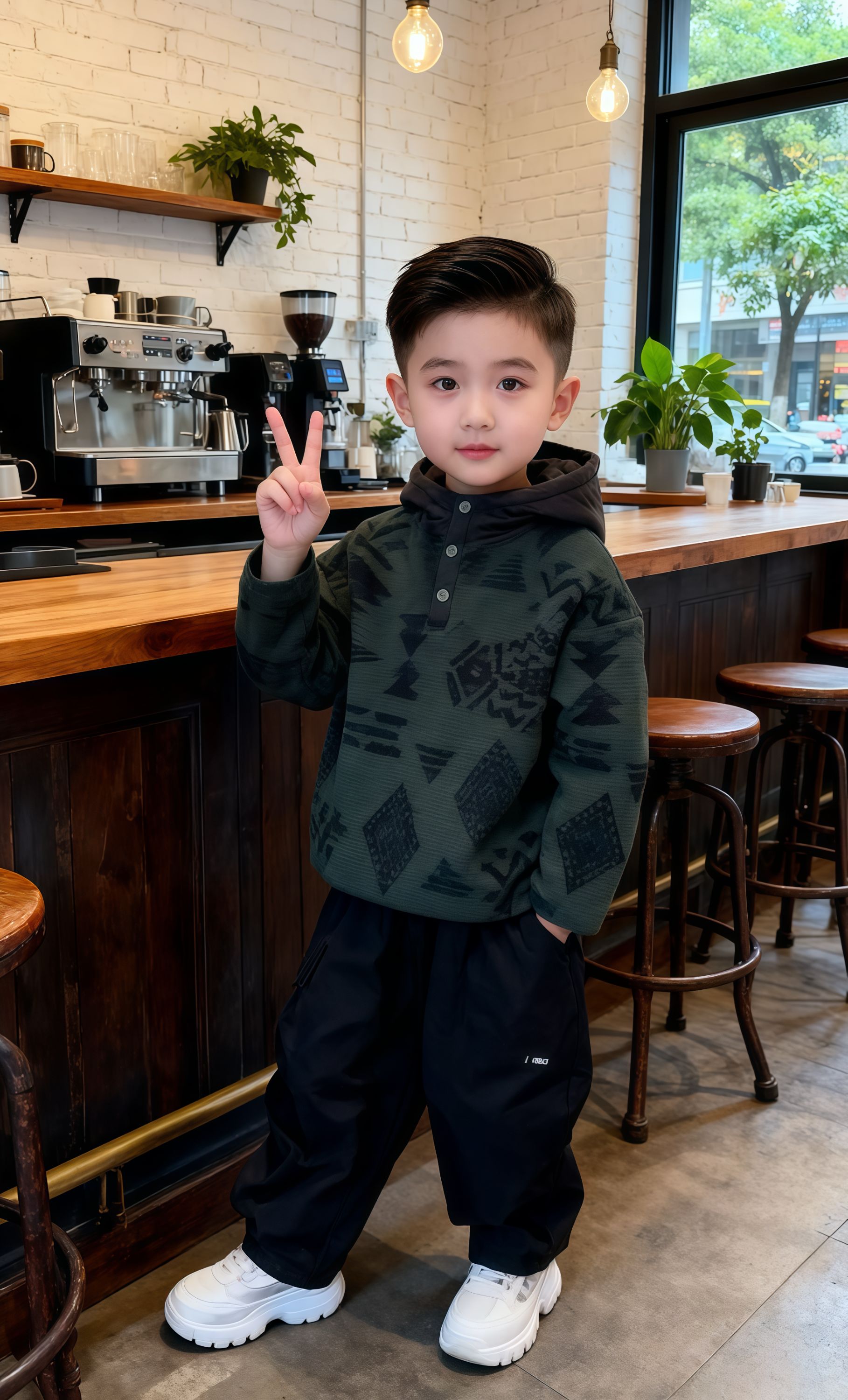 男童冬季加绒摇粒绒外套2025新款中大童韩版加厚休闲冬款带帽童装