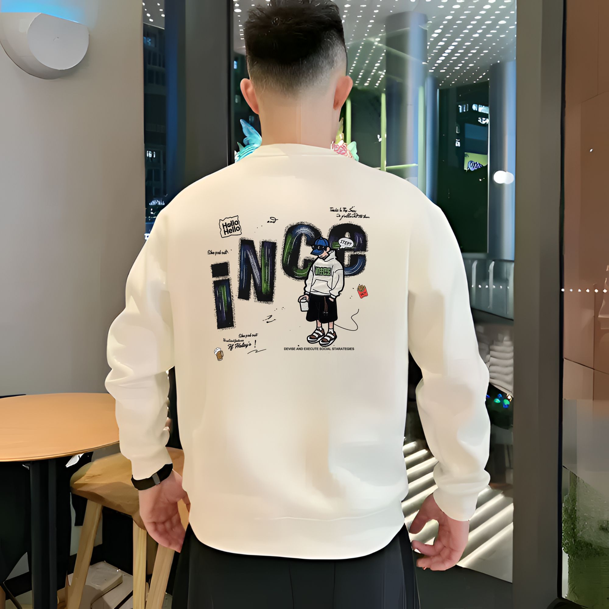 2025秋冬新款潮流卫衣男款宽松时尚圆领男士长袖网红休闲百搭上衣