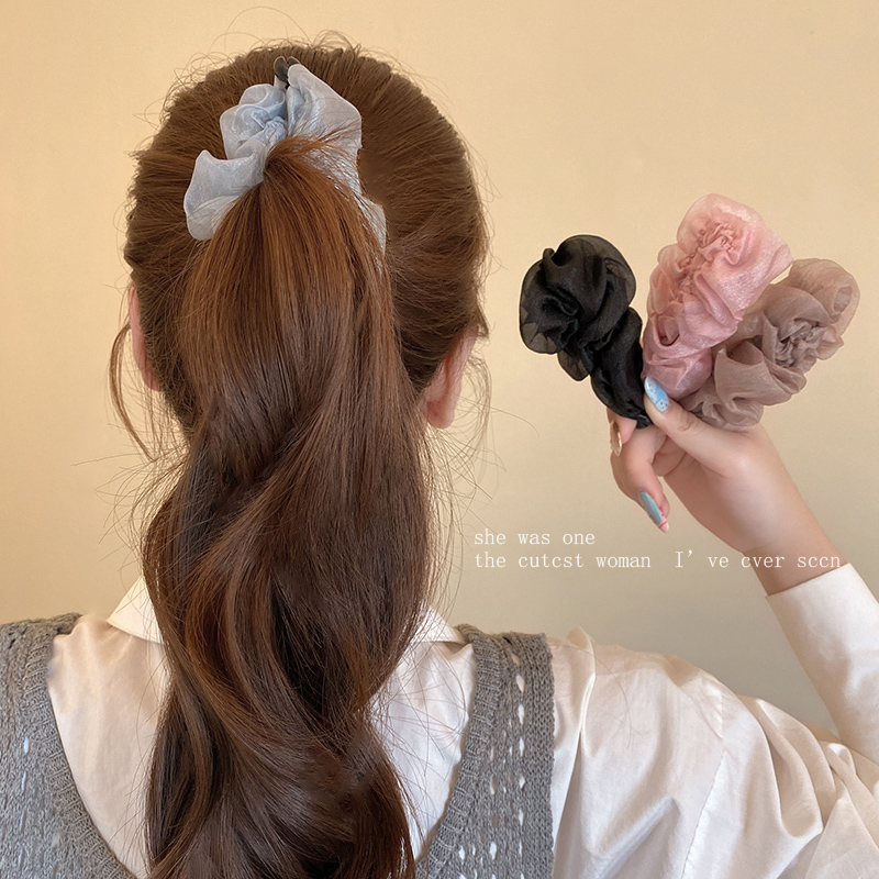 云朵褶皱扎高马尾香蕉夹竖夹2025新款月光纱饱满后脑勺扭扭发夹女