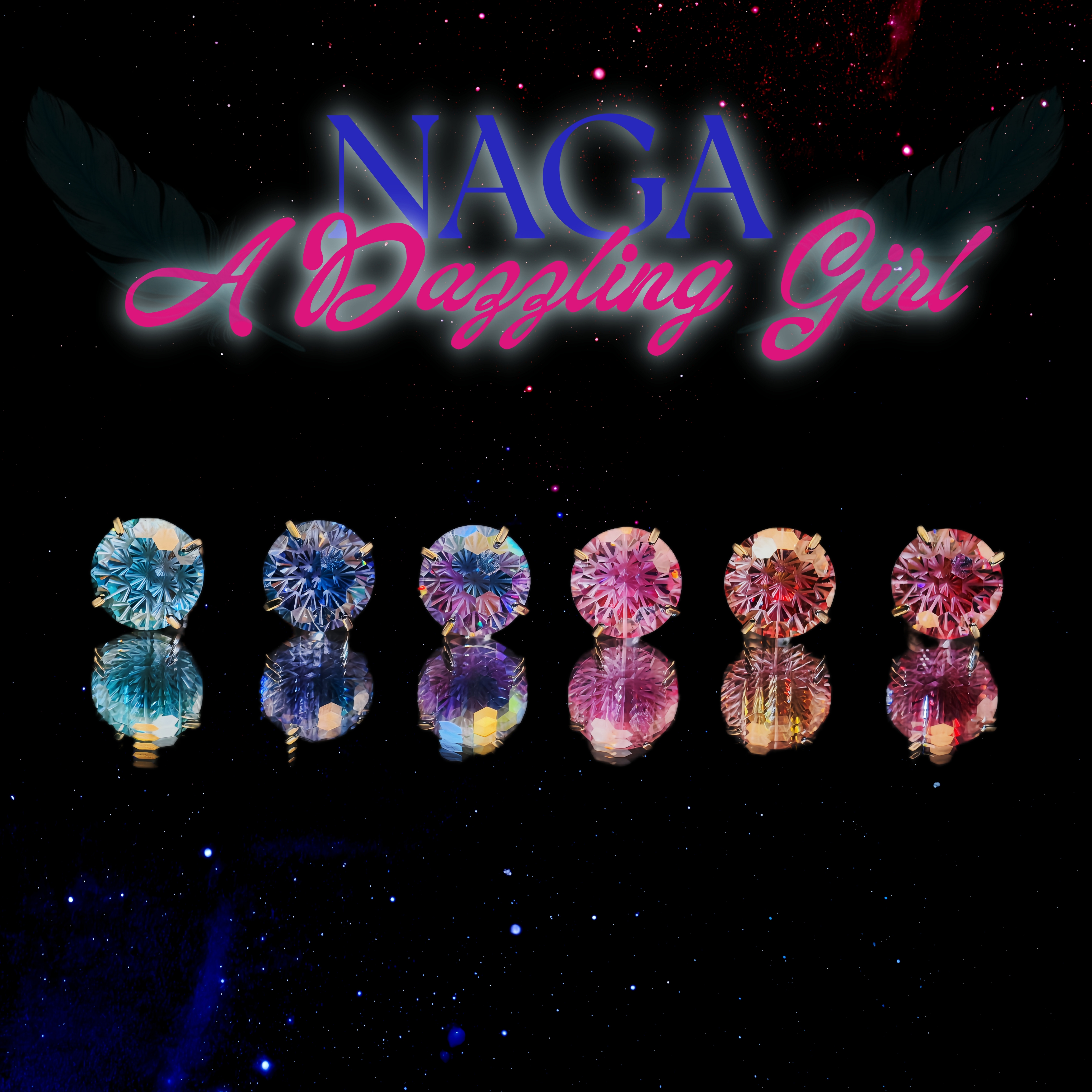 钛合金锆石耳饰 钛合金超闪8mm渐变烟花切耳钉0.9牙防敏