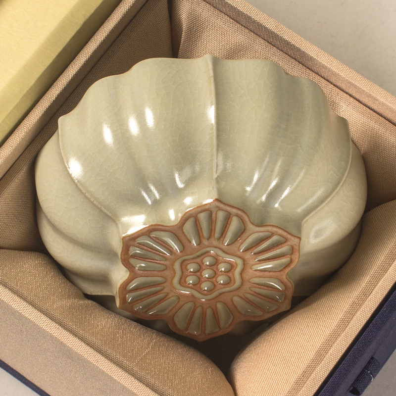 正品高颜值100ml米黄汝窑主人杯单杯开片可养汝瓷茶具茶杯茶盏