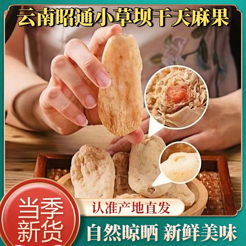云南昭通小草坝干天麻果产地直发顺丰包邮煲汤送礼天麻果
