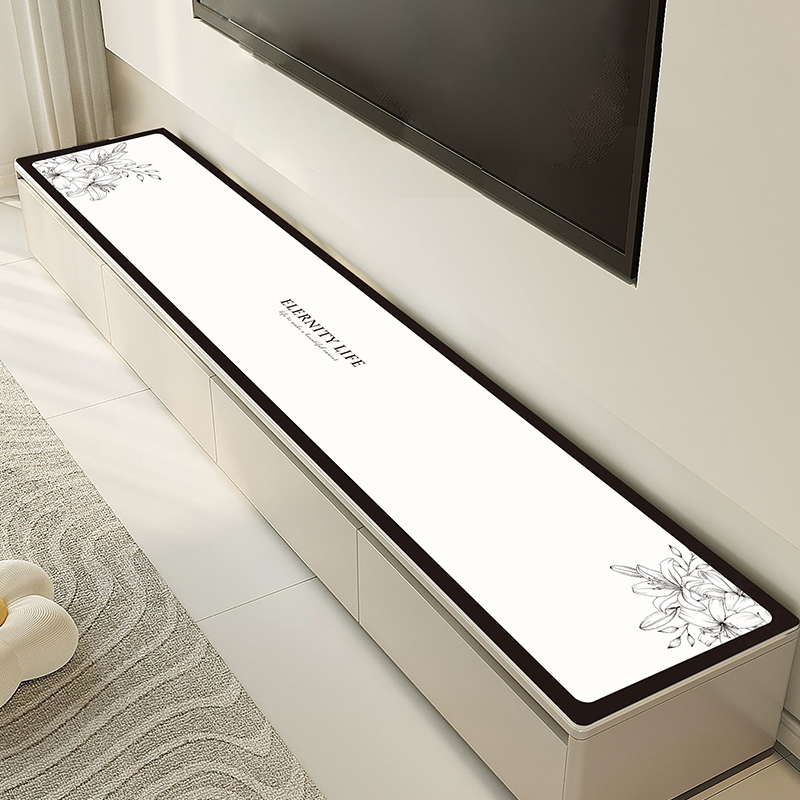 简约电视柜鞋柜皮革桌垫防水防烫易打理保护垫餐边柜桌布长方形01