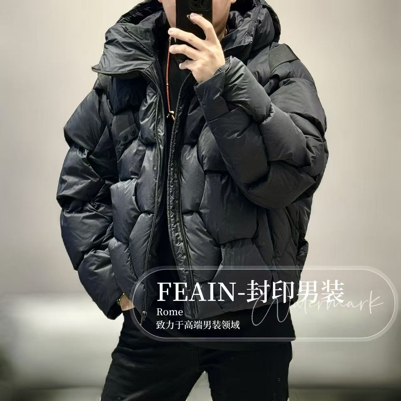 【龙龟鹅绒服】高端男士潮牌龙龟设计元素鹅绒服25128