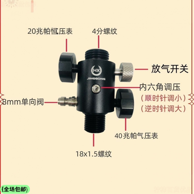 全国包邮新款圆阀高压阀减压恒压阀加厚防爆快速排气阀门双表一体