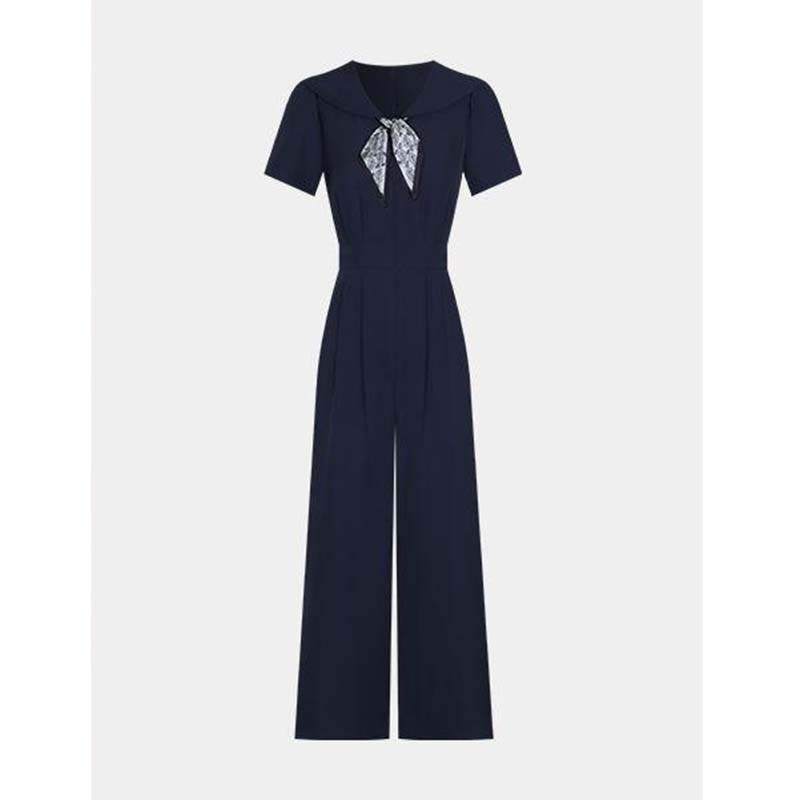 【送丝巾】气质高街女神范连体裤2025夏季新款收腰显瘦连体衣D2951