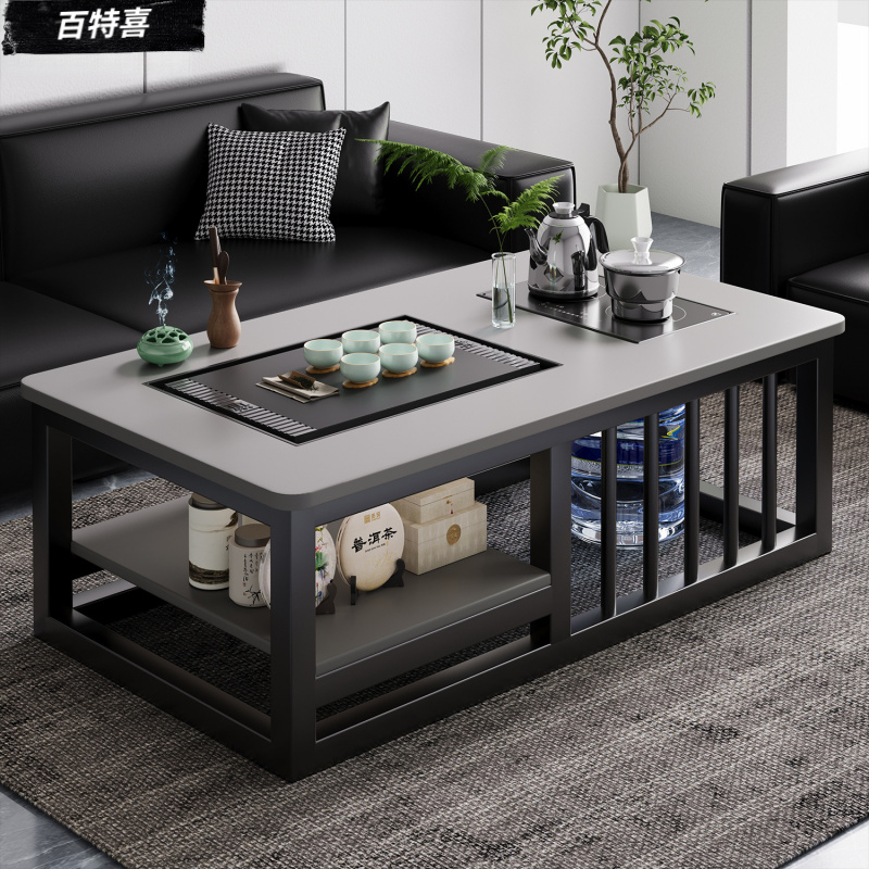 方形茶几客厅家用现代办公室茶台小户型简易泡茶套装一体功夫茶桌