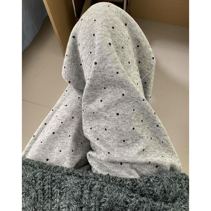 大码波点糯米裤秋冬新款运动裤宽松显瘦软糯慵懒垂感加绒休闲卫裤